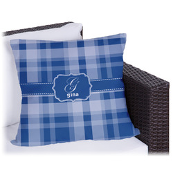 Plaid Outdoor Pillow - 18" (Personalized)