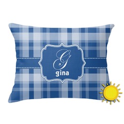 Plaid Outdoor Throw Pillow (Rectangular) (Personalized)