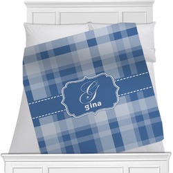 Plaid Minky Blanket - Toddler / Throw - 60"x50" - Single Sided (Personalized)