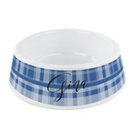 Plaid Plastic Dog Bowl - Small (Personalized)