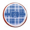 Plaid Printed Icing Circle - Medium - On Cookie