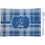 Plaid Glass Rectangular Appetizer / Dessert Plate (Personalized)