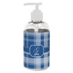 Plaid Plastic Soap / Lotion Dispenser (8 oz - Small - White) (Personalized)