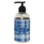 Plaid Plastic Soap / Lotion Dispenser (8 oz - Small - Black) (Personalized)