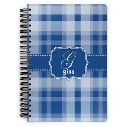 Plaid Spiral Notebook - 7x10 w/ Name and Initial