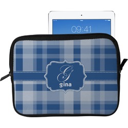 Plaid Tablet Case / Sleeve - Large (Personalized)