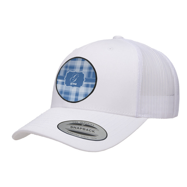 Custom Plaid Trucker Hat - White (Personalized)