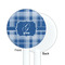 Plaid White Plastic 5.5" Stir Stick - Single Sided - Round - Front & Back