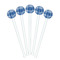 Plaid White Plastic 7" Stir Stick - Round - Fan View