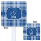 Plaid White Plastic Stir Stick - Double Sided - Approval