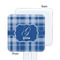 Plaid White Plastic Stir Stick - Single Sided - Square - Approval