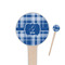 Plaid Wooden 4" Food Pick - Round - Closeup