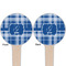 Plaid Wooden 4" Food Pick - Round - Double Sided - Front & Back