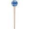 Plaid Wooden 4" Food Pick - Round - Single Pick