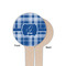 Plaid Wooden 4" Food Pick - Round - Single Sided - Front & Back