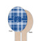 Plaid Wooden Food Pick - Oval - Single Sided - Front & Back