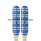 Plaid Wooden Food Pick - Paddle - Double Sided - Front & Back