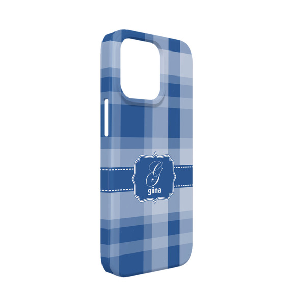 Custom Plaid iPhone Case - Plastic - iPhone 13 Mini (Personalized)