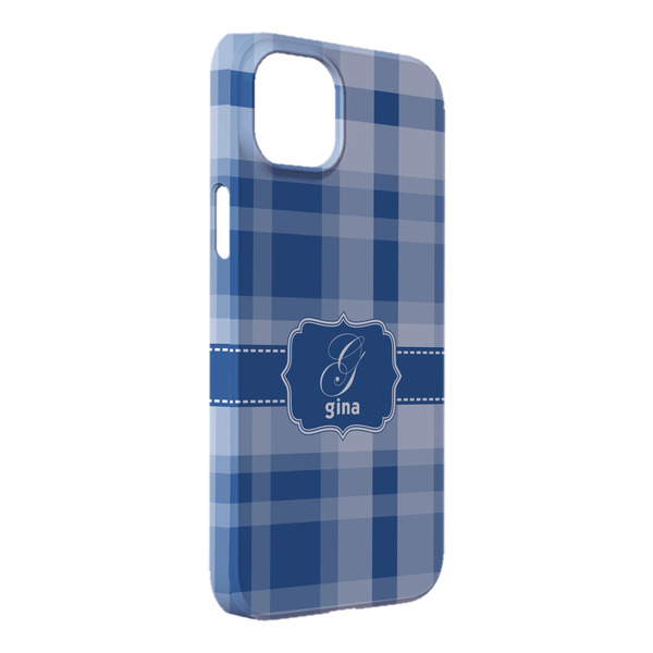 Custom Plaid iPhone Case - Plastic - iPhone 14 Plus (Personalized)