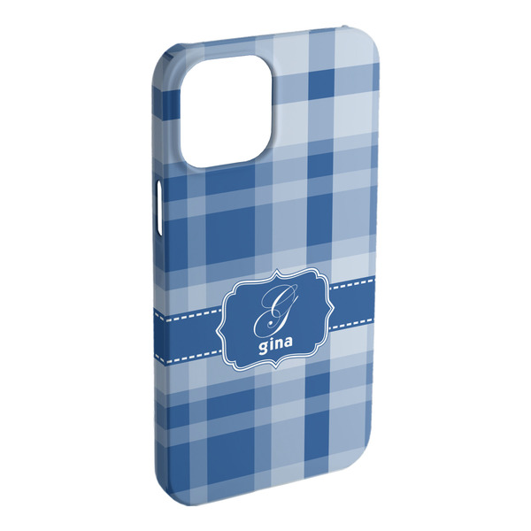 Custom Plaid iPhone Case - Plastic - iPhone 15 Plus (Personalized)