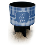 Plaid Black Beach Spiker Drink Holder (Personalized)