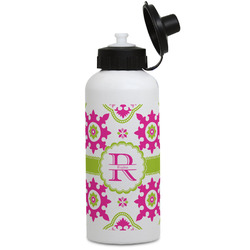 Suzani Floral Water Bottles - Aluminum - 20 oz - White (Personalized)