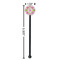 Suzani Floral Black Plastic 5.5" Stir Stick - Round - Dimensions