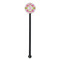 Suzani Floral Black Plastic 5.5" Stir Stick - Round - Single Stick