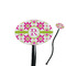 Suzani Floral Black Plastic 7" Stir Stick - Oval - Closeup