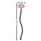 Suzani Floral Black Plastic 7" Stir Stick - Oval - Dimensions