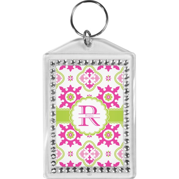 Custom Suzani Floral Bling Keychain (Personalized)