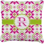 Suzani Floral Faux-Linen Throw Pillow 26" (Personalized)