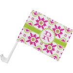 Suzani Floral Car Flag - Small w/ Name and Initial