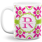 Suzani Floral 11 Oz Coffee Mug - White (Personalized)