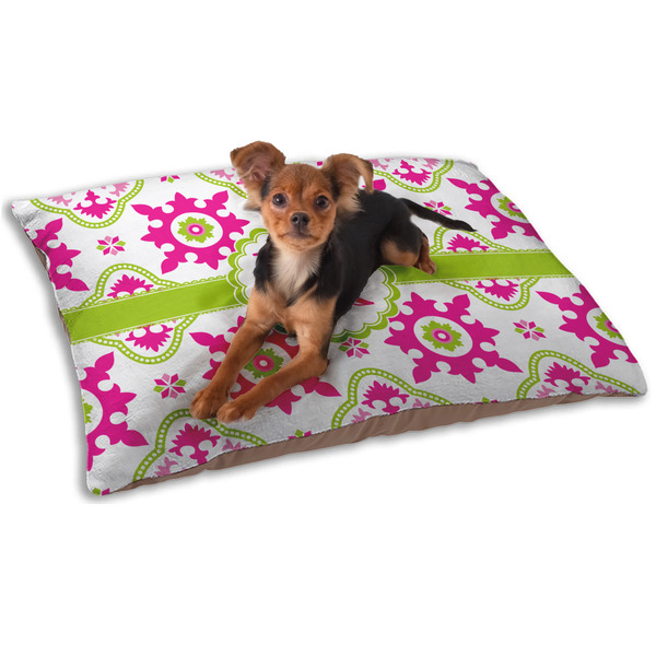 Custom Suzani Floral Dog Bed - Small w/ Name and Initial