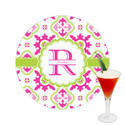 Suzani Floral Printed Drink Topper -  2.5" (Personalized)