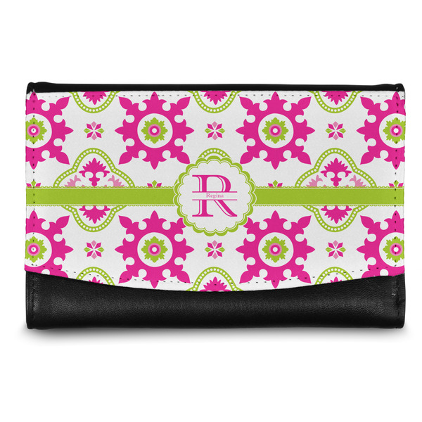 Custom Suzani Floral Genuine Leather Women's Wallet - Small (Personalized)