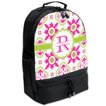 Suzani Floral Backpacks - Black (Personalized)