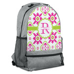 Suzani Floral Backpack - Grey (Personalized)