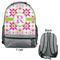 Suzani Floral Large Backpack - Gray - Front & Back View