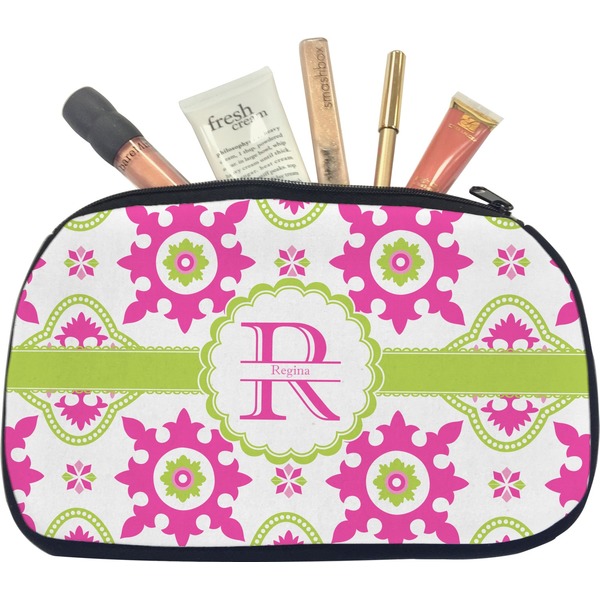 Custom Suzani Floral Makeup / Cosmetic Bag - Medium (Personalized)