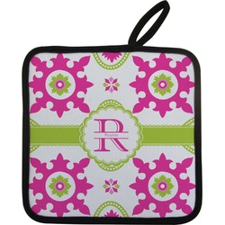 Suzani Floral Pot Holder w/ Name and Initial
