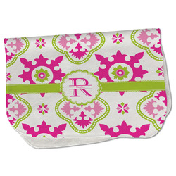 Suzani Floral Burp Cloth - Fleece w/ Name and Initial