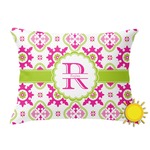 Suzani Floral Outdoor Throw Pillow (Rectangular) (Personalized)