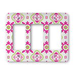 Suzani Floral Rocker Style Light Switch Cover - Three Switch