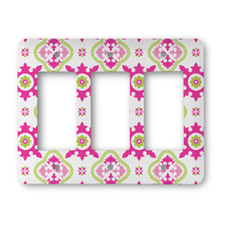 Suzani Floral Rocker Style Light Switch Cover - Three Switch