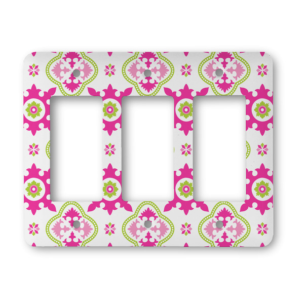 Custom Suzani Floral Rocker Style Light Switch Cover - Three Switch