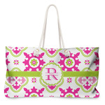 Suzani Floral Large Tote Bag with Rope Handles (Personalized)