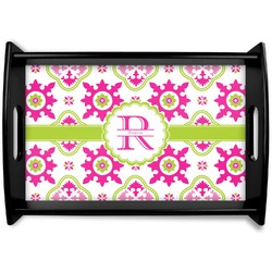 Suzani Floral Black Wooden Tray - Small (Personalized)