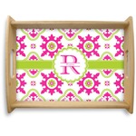 Suzani Floral Natural Wooden Tray - Large (Personalized)